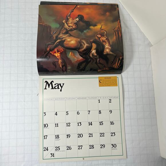 1992 Boris Vallejo Mythology Calendar Unused same dates again in leap year 2048 - Picture 12 of 16